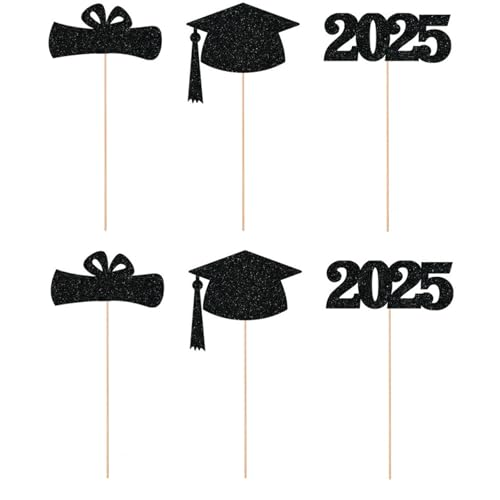 6 Stück PhD Cap Floral Bouquet Topper, Vaseneinsätze & Hintergrund Schild, 2025 Abschlussdekorationsset für Abschlussfeier, Zeremonie, Tischdekoration 6 Stück PhD Cap Floral Bouquet Topper, Vaseneinsätze & Hintergrund Schild, 2025 Abschlussdekorationsset für Abschlussfeier, Zeremonie, Tischdekoration von Uclac
