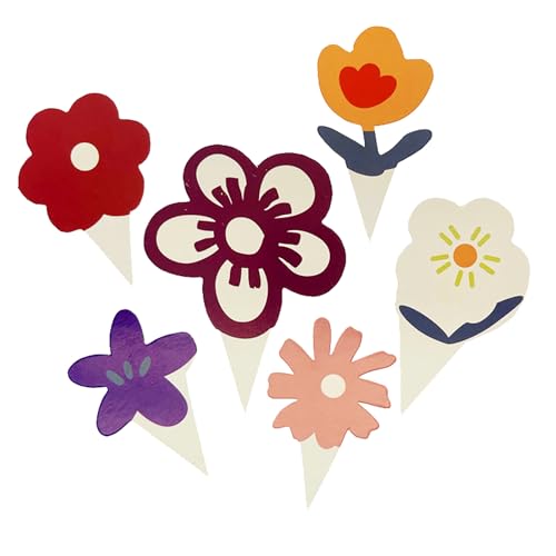 6 Stück kreative Cartoon-Blumen-Plugins, farbige Geburtstage, Feiertage, Partys, Kuchendekorationen 6 Stück kreative Cartoon-Blumen-Plugins, farbige Geburtstage, Feiertage, Partys, Kuchendekorationen von Uclac