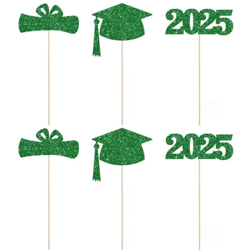 6 x Doktorat Blumenstrauß, Vaseneinsatz und Hintergrundschild, Deko-Set für Abschlussfeier 2025, Abschlussfeier, Zeremonie, Tischdekoration von Uclac