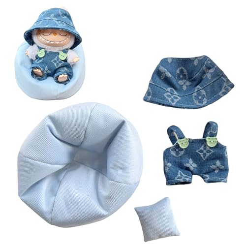 Puppen-Outfit-Zubehör für Labubu, handgefertigtes Premium-Labubu-Outfit mit Zubehör, stilvolle Kleidung für 15 cm 17 cm große Labubu-Puppe, Bekleidungsset-Ersatz (keine Puppe) von Uclac