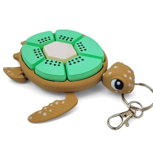 Schildkrötenklicker, 3D-Schlüsselanhänger, sensorische Figuren, Schlüsselanhänger, Desktop-Klicker, mechanische Tasten für Stress- und Angstlinderung von Uclac