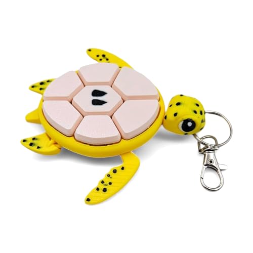 Schildkrötenklicker, 3D-Schlüsselanhänger, sensorische Figuren, Schlüsselanhänger, Desktop-Klicker, mechanische Tasten für Stress- und Angstlinderung von Uclac