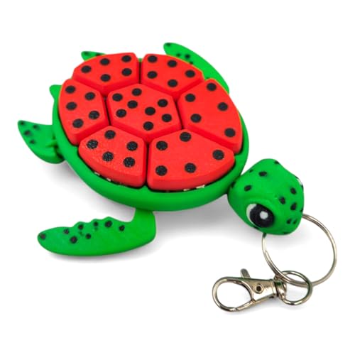 Schildkrötenklicker, 3D-Schlüsselanhänger, sensorische Figuren, Schlüsselanhänger, Desktop-Klicker, mechanische Tasten für Stress- und Angstlinderung von Uclac