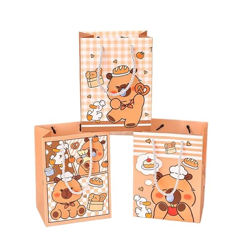 Uclac Cartoon-Geschenktüten mit niedlichem Capybara-Druck, handgehaltene Papiertüten, rechteckig, Geschenk, Süßigkeiten, Snacks, Verpackungstasche, Party, Geburtstag, Zubehör Uclac Cartoon-Geschenktüten mit niedlichem Capybara-Druck, handgehaltene Papiertüten, rechteckig, Geschenk, Süßigkeiten, Snacks, Verpackungstasche, Party, Geburtstag, Zubehör von Uclac