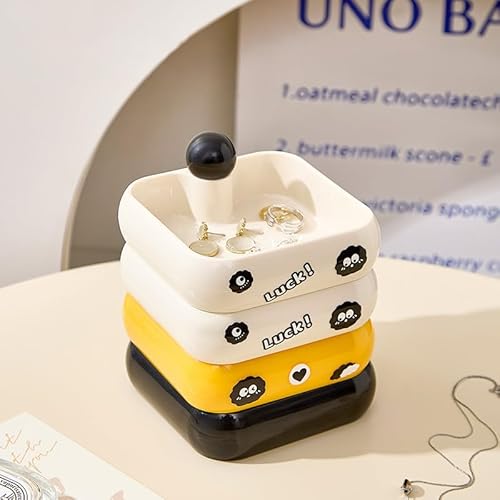 Uclac Drehbare Schmuckschatulle mit Cartoon-Motiv, große Kapazität, Organizer für Halsketten, Ohrringe, Anhänger, kleine Schmuckschatulle mit Tablett für Party-Dekoration und Valentinstagsgeschenke Uclac Drehbare Schmuckschatulle mit Cartoon-Motiv, große Kapazität, Organizer für Halsketten, Ohrringe, Anhänger, kleine Schmuckschatulle mit Tablett für Party-Dekoration und Valentinstagsgeschenke von Uclac
