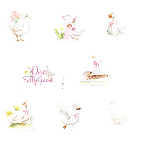 Uclac Weißer Schwan Geburtstag Dekoration Set, Inklusive Banner, Hängende Dekor, Papier Cupcake Toppers für Frauen Geburtstagsfeiern Schwan Geburtstag Party Dekorationen Supplies von Uclac
