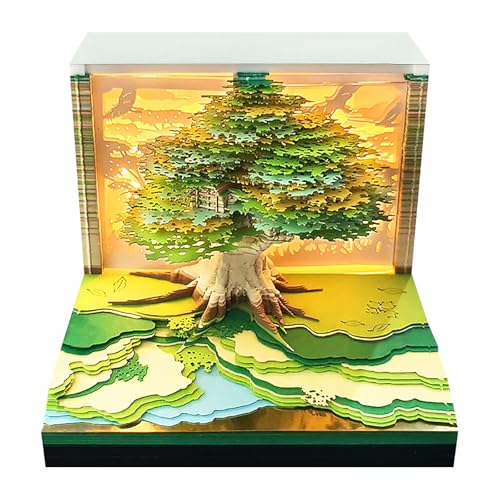 2026 Time Piece Kalender, 3D Memo Blöcke Kalender 2026 Schreibtischkalender mit LED-Licht, 3D Abreißpapier Schnitzerei Kunst Memo Pad Notizblock Geschenk für Weihnachten Einweihungsfeier Desktop 2026 Time Piece Kalender, 3D Memo Blöcke Kalender 2026 Schreibtischkalender mit LED-Licht, 3D Abreißpapier Schnitzerei Kunst Memo Pad Notizblock Geschenk für Weihnachten Einweihungsfeier Desktop von Ucuse