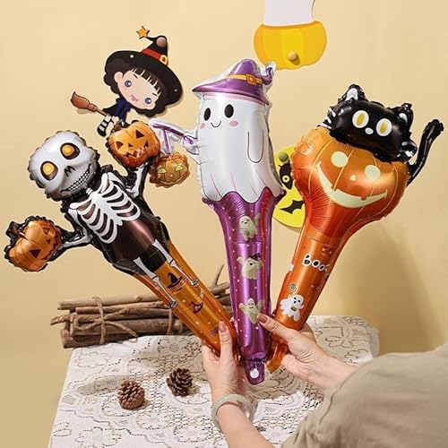 50 Stück gruselige aufblasbare Ballonstäbe Halloween Handheld Ballon Stick Kürbis Geist Spinne Hexe Zauberer Schwarze Katze Monster Fledermaus Ballons für Party Dekorationen Horror Decor Prop 50 Stück gruselige aufblasbare Ballonstäbe Halloween Handheld Ballon Stick Kürbis Geist Spinne Hexe Zauberer Schwarze Katze Monster Fledermaus Ballons für Party Dekorationen Horror Decor Prop von Ucuse