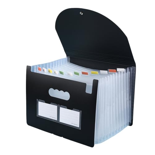 Akkordeon-Aktenordner mit 13 Fächern, Fächerbox, A4-Größe, erweiterbarer Aktenordner mit leeren Etiketten, Schreibtisch-Akkordeon-Ordner, Brief-A4-Papier-Dokumenten-Organizer Akkordeon-Aktenordner mit 13 Fächern, Fächerbox, A4-Größe, erweiterbarer Aktenordner mit leeren Etiketten, Schreibtisch-Akkordeon-Ordner, Brief-A4-Papier-Dokumenten-Organizer von Ucuse