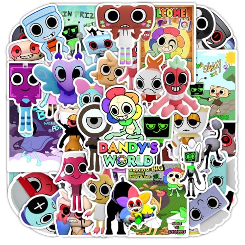 Dandy's World Aufkleber für Wasserflasche, niedliches Cartoon-Spiel, Vinyl-Aufkleber, wasserdicht, abnehmbar, für Teenager, Kinder, Mädchen, Traverl, Koffer, Laptop, Fahrrad, Gitarre, Gepäck, Handy Dandy's World Aufkleber für Wasserflasche, niedliches Cartoon-Spiel, Vinyl-Aufkleber, wasserdicht, abnehmbar, für Teenager, Kinder, Mädchen, Traverl, Koffer, Laptop, Fahrrad, Gitarre, Gepäck, Handy von Ucuse