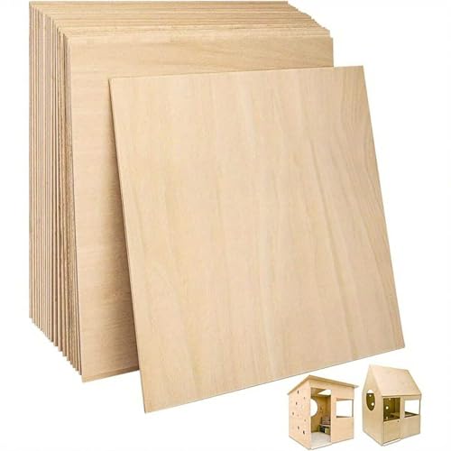 Lindenholzplatten zum Laserschneiden und Gravieren, dünne Sperrholzplatten, unlackiertes Holz zum Laserschneiden und Gravieren, für Architekturmodelle, 12 Stück Lindenholzplatten zum Laserschneiden und Gravieren, dünne Sperrholzplatten, unlackiertes Holz zum Laserschneiden und Gravieren, für Architekturmodelle, 12 Stück von Ucuse