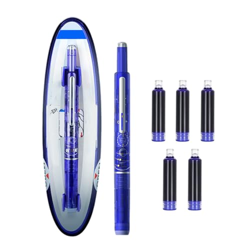 Ucuse Füllfederhalter, einziehbar, blaue und schwarze Tinte, transparenter Schaft, inklusive nachfüllbaren Tintenpatronen, glattes Schreiben, 0,38 mm, mittlere Spitze, transparenter Schaft für Ucuse Füllfederhalter, einziehbar, blaue und schwarze Tinte, transparenter Schaft, inklusive nachfüllbaren Tintenpatronen, glattes Schreiben, 0,38 mm, mittlere Spitze, transparenter Schaft für von Ucuse