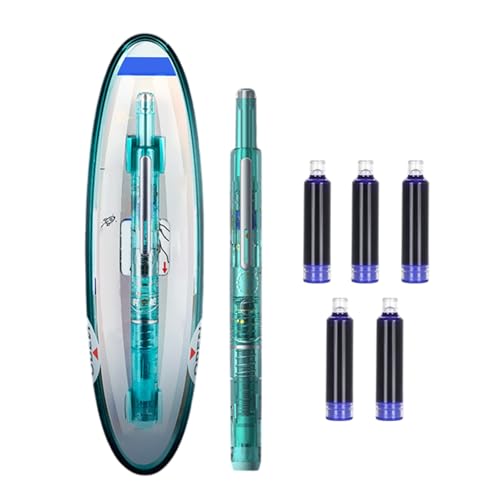 Ucuse Füllfederhalter, einziehbar, blaue und schwarze Tinte, transparenter Schaft, inklusive nachfüllbaren Tintenpatronen, glattes Schreiben, 0,38 mm, mittlere Spitze, transparenter Schaft für Ucuse Füllfederhalter, einziehbar, blaue und schwarze Tinte, transparenter Schaft, inklusive nachfüllbaren Tintenpatronen, glattes Schreiben, 0,38 mm, mittlere Spitze, transparenter Schaft für von Ucuse
