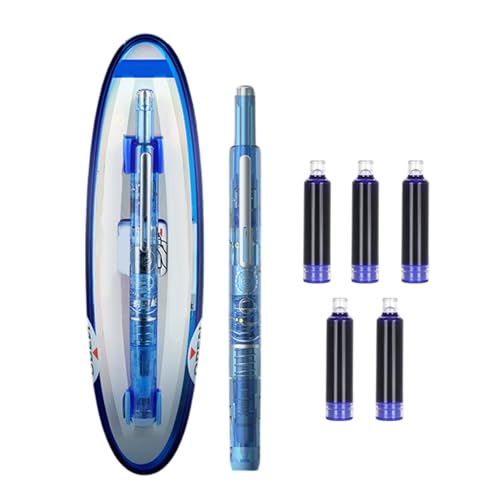 Ucuse Füllfederhalter, einziehbar, blaue und schwarze Tinte, transparenter Schaft, inklusive nachfüllbaren Tintenpatronen, glattes Schreiben, 0,38 mm, mittlere Spitze, transparenter Schaft für Ucuse Füllfederhalter, einziehbar, blaue und schwarze Tinte, transparenter Schaft, inklusive nachfüllbaren Tintenpatronen, glattes Schreiben, 0,38 mm, mittlere Spitze, transparenter Schaft für von Ucuse
