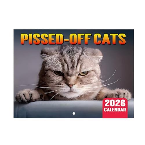 Wandkalender 2026 - Katzen Kalender 2026 Wand, Jan.2026 - Dez.2026, 42.0 cm x 28.5 cm (geöffnet), 12 Monats-Wandkalender Geschenk - Loch zum Aufhängen, Neujahrsgeschenke für Katzenliebhaber von Ucuse