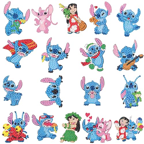 UdacA 5D Diamond Painting Stickers Kits, 18 Stück 5d DIY Cartoon Diamant Aufkleber Kit für Kinder und Erwachsene Anfänger, Funkelnde Mosaik-Aufkleber für Jungen Mädchen UdacA 5D Diamond Painting Stickers Kits, 18 Stück 5d DIY Cartoon Diamant Aufkleber Kit für Kinder und Erwachsene Anfänger, Funkelnde Mosaik-Aufkleber für Jungen Mädchen von UdacA