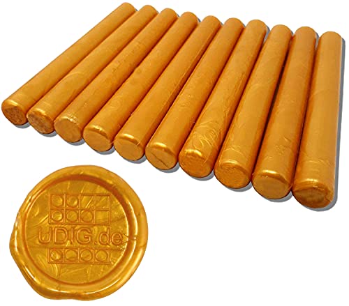 Siegelwachs 11 mm für Heißklebepistole 10 cm 100 gr. (gelbgold) von UDIG