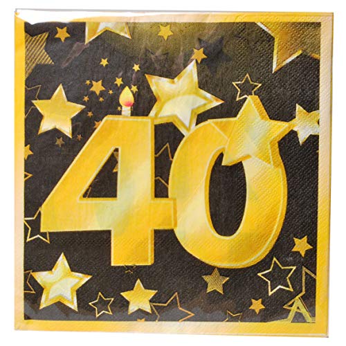 Udo Schmidt GmbH & Co. KG 20 St. Geburtstag Papier Serviette 40 Jahre Gold/schwarz Party Deko Udo Schmidt GmbH & Co. KG 20 St. Geburtstag Papier Serviette 40 Jahre Gold/schwarz Party Deko von Udo Schmidt GmbH & Co. KG
