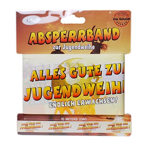 Udo Schmidt GmbH & Co Absperrband Alles Gute zur Jugendweihe champagner, ca. 7,5 x 15 Meter von Udo Schmidt GmbH & Co