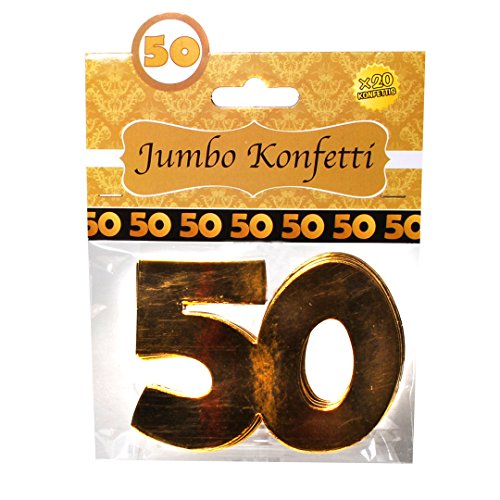 Jumbo Zahlen Konfetti "50" GOLD Geburtstag Dekoration Party Tischdeko bunt Riesig 10cm! von Udo Schmidt GmbH & Co