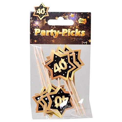 UDO Schmidt GmbH Party Picks Mini Stecker 40" Schwarz Gold Partydeko Geburtstags Deko Buffet Dekoration UDO Schmidt GmbH Party Picks Mini Stecker 40" Schwarz Gold Partydeko Geburtstags Deko Buffet Dekoration von Udo Schmidt GmbH & Co