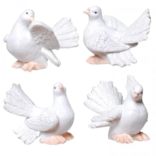 1 Stück von 4 - Taube, weiß mit Glitter,Poly, 6 x 7 cm 1 Stück von 4 - Taube, weiß mit Glitter,Poly, 6 x 7 cm von Udo Schmidt GmbH