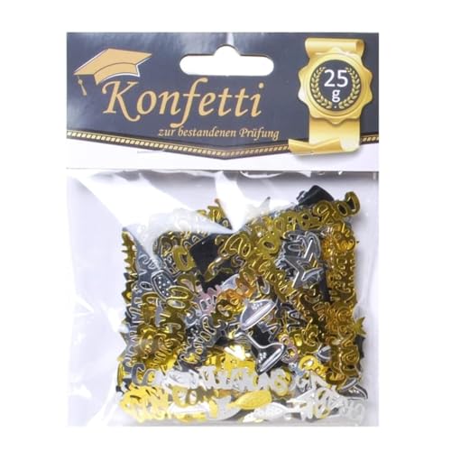 Streudeko Konfetti Graduation, schwarz gold silber, 25 gr Streudeko Konfetti Graduation, schwarz gold silber, 25 gr von Udo Schmidt GmbH