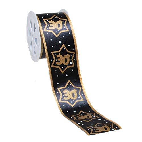 Udo Schmidt GmbH Geschenkband 30" Schwarz/Gold Satinband Schleifenband Geschenkband Dekoband Udo Schmidt GmbH Geschenkband 30" Schwarz/Gold Satinband Schleifenband Geschenkband Dekoband von Beichi