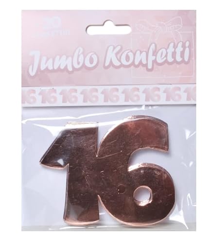 XXL Konfetti Streudeko Zahl 16 rosegold, 20 St., 7,5 x 10 cm XXL Konfetti Streudeko Zahl 16 rosegold, 20 St., 7,5 x 10 cm von Udo Schmidt GmbH