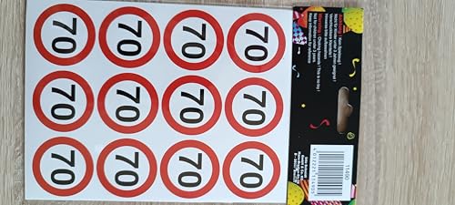 1 PACKUNG = 24 AUFKLEBER MIT DER ZAHL 70 MOTIV VERKEHRSSCHILD D:4cm 1 PACKUNG = 24 AUFKLEBER MIT DER ZAHL 70. GEBURTSTAG MOTIV VERKEHRSSCHILD D:4cm von Udo Schmidt
