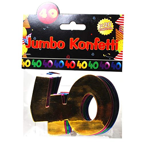 Jumbo Zahlen Konfetti "40" Geburtstag Dekoration Party Tischdeko bunt von Cherioll