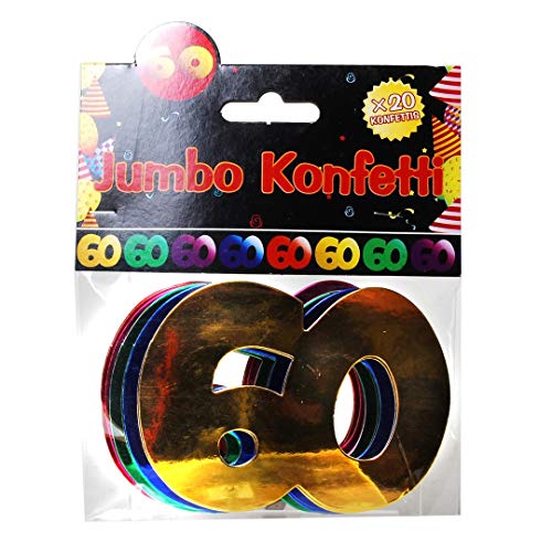 Jumbo Zahlen Konfetti "60" Geburtstag Dekoration Party Tischdeko bunt von Cherioll