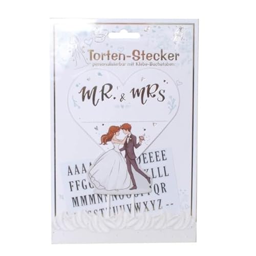 Torten-Stecker Mr. & Mrs., Hochzeitstorten-Dekoration mit Klebe-Buchstaben, Romantisches Brautpaar-Design Torten-Stecker Mr. & Mrs., Hochzeitstorten-Dekoration mit Klebe-Buchstaben, Romantisches Brautpaar-Design von Udo Schmidt