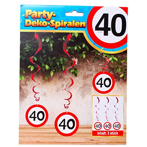 Udo Schmidt 3 Stück Geburtstag Party Spirale 40 Jahre Deko Geburtstags Dekoration von Udo Schmidt