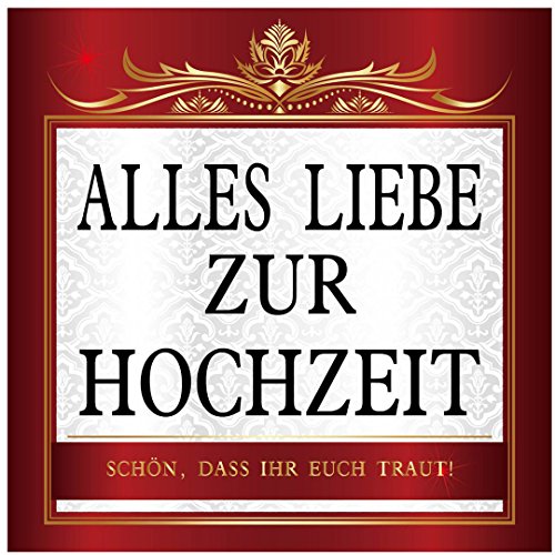 Udo Schmidt Aufkleber Alles Liebe zur Hochzeit Sticker 10 x 10 cm Brautpaar Trauung von Udo Schmidt