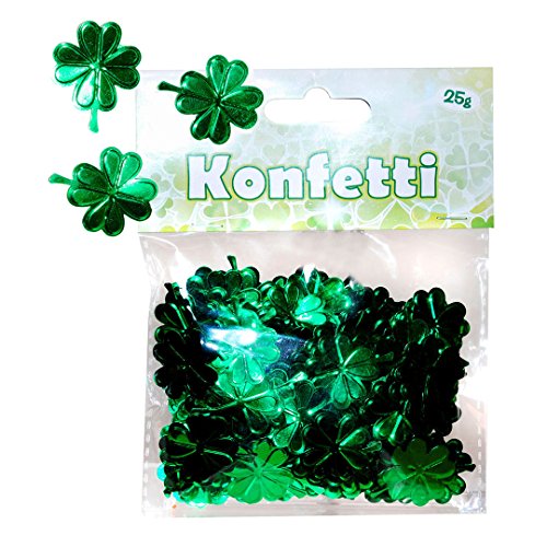 Udo Schmidt Konfetti Kleeblatt Grün Streudeko Tischdeko Glücksbringer St Patricks Day Silvester Geburtstag Dekoration 25 gr Kleeblattkonfetti von Udo Schmidt