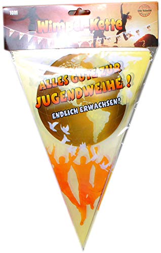 Udo Schmidt Wimpelkette Alles Gute zur Jugendweihe Champagner, ca. 10 Meter von Guoml