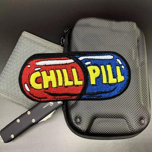 "Blaue und rote Beruhigungspillen" Patches Klett Militär Aufnäher DIY Deko Klettpatches für Rucksack Bundeswehr Jacke von Ueiwffzo