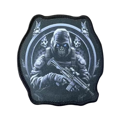 Funny Skull Patrol Patch, Hook and Loop Patch, Funny Tactical Embroidered Patches, for Backpacks, Dog Harnesses, Army Wests, Gym Bags, Hats, Helme Funny Skull Patrol Patch, Hook and Loop Patch, Funny Tactical Embroidered Patches, for Backpacks, Dog Harnesses, Army Wests, Gym Bags, Hats, Helme von Ueiwffzo