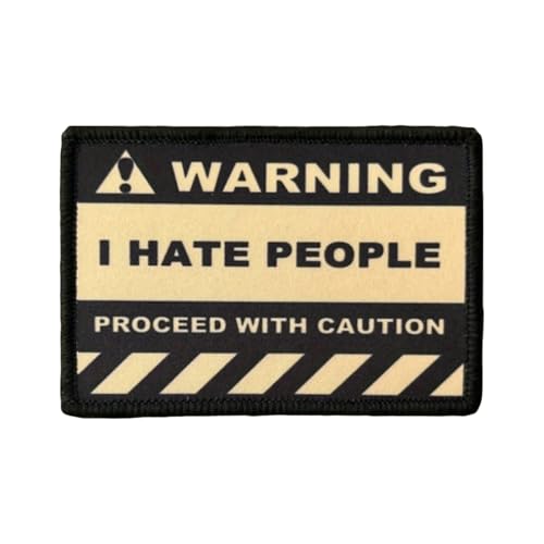 I HATE PEOPLE Patches Klett Militär Fun Patch Lustiger Aufnäher zum Aufnähen für DIY Kleidung Rucksack Gear Hat Backpack Jackets von Ueiwffzo