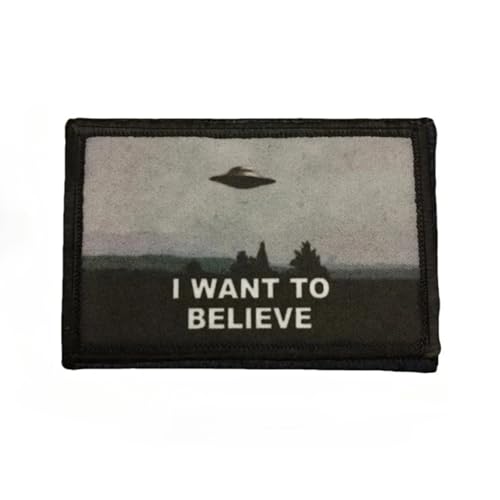 I WANT TO BELIEVE Fun Patch Lustiger Aufnäher zum Aufnähen für Rucksäcke, Jacken, Jeans,Backpack, Jackets von Ueiwffzo
