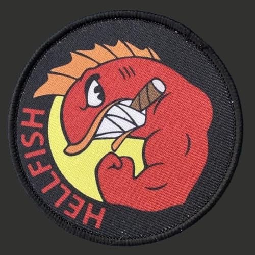 Klett Patch 'HELLFISH', Witziger Klettaufnäher für Taktische Ausrüstung, DIY Kleidung, Rucksack & Uniformen, Morale Patch mit Haken- und Schlaufenband Klett Patch 'HELLFISH', Witziger Klettaufnäher für Taktische Ausrüstung, DIY Kleidung, Rucksack & Uniformen, Morale Patch mit Haken- und Schlaufenband von Ueiwffzo