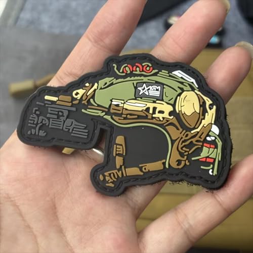 Klett Patch "Helm" Patches Klett Militär PVC Aufnäher DIY Deko Klettpatches Für Rucksack Bundeswehr Jacke. von Ueiwffzo