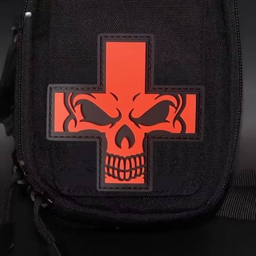 Klett Patch Militär, ‘Kreuzknochen’Patches, PVC Aufnäher, Baseballkappe Jack Dekorativer Taktik Lustig Klettpatches von Ueiwffzo