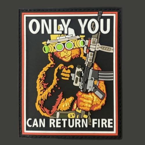 Klett Patch Militär, ‘ONLY YOU CAN RETURN FIRE’Patches, PVC Aufnäher, Baseballkappe Jack Dekorativer Taktik Lustig Klettpatches von Ueiwffzo