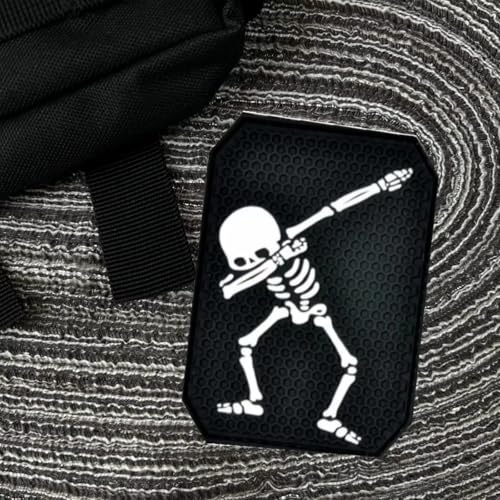 Klett Patch "Skelettmann" Patches Klett Militär PVC Aufnäher DIY Deko Klettpatches für Rucksack Bundeswehr Jacke von Ueiwffzo