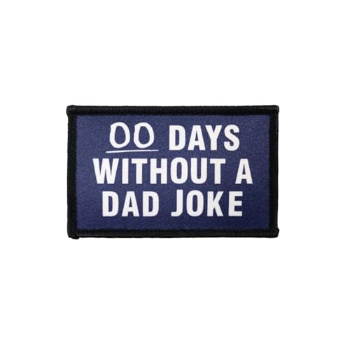 Klett Patches, '0 Days Without a Dad Joke' Taktische Militär Abzeichen, Lustiger Stickerei Aufnäher, Moral-Patch für Taktische Kleidung Rucksack Baseballkappe Uniform von Ueiwffzo
