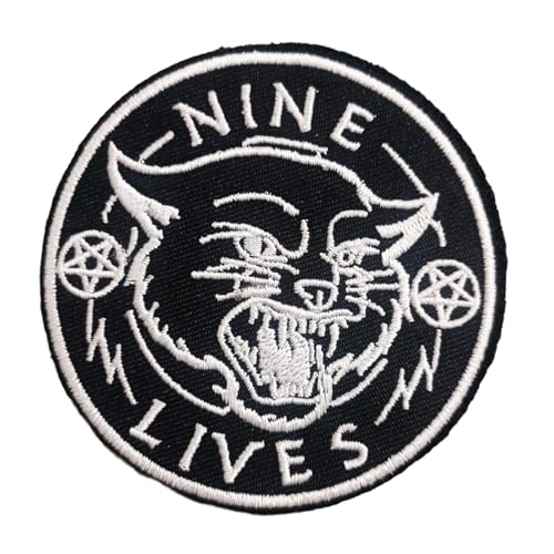 Klett Patches, 'NINE LIVES' Taktische Militär Abzeichen, Lustiger Stickerei Aufnäher, Moral-Patch für Taktische Kleidung Rucksack Baseballkappe Uniform von Ueiwffzo