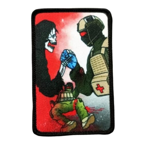 Klett Patches, Tod und Soldaten Taktische Militär Abzeichen, Lustiger Stickerei Aufnäher, Moral-Patch für Taktische Kleidung Rucksack Baseballkappe Uniform von Ueiwffzo