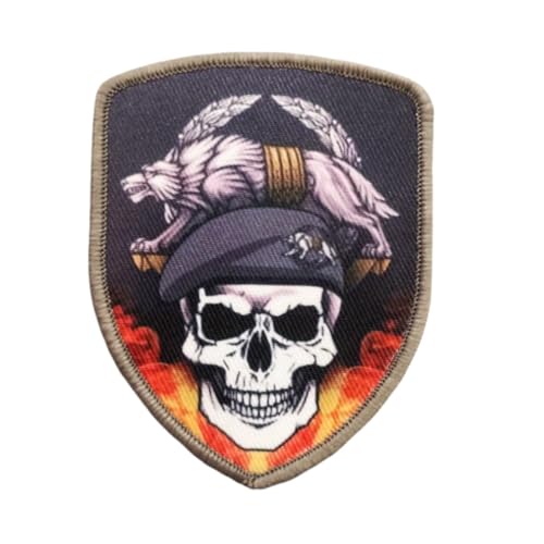 Klett Patches, Totenkopf und Wolf Taktische Militär Abzeichen, Lustiger Stickerei Aufnäher, Moral-Patch für Taktische Kleidung Rucksack Baseballkappe Uniform von Ueiwffzo